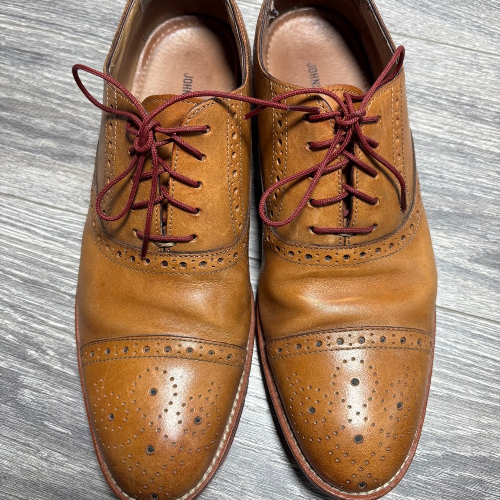 Johnston & Murphy‎ Mens Wingtip Oxford Dress Shoes Leather Brown Size 8M - Picture 4 of 11
